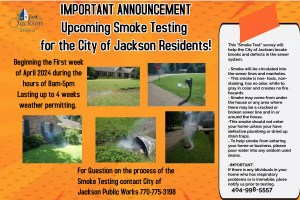 SMOKE TESTING FOR THE CITY OF JACKSON