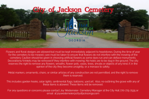 The City of Jackson Cemetery Ordinances 